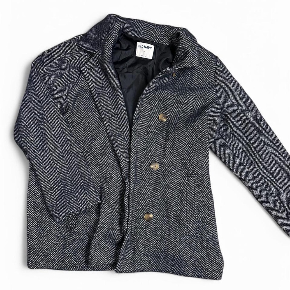 Old Navy Gray Herringbone Blazer